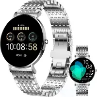 Xcoast SIONA 2 Elegance Silber Damen Smartwatch - AMOLED, Wasserdicht, Puls, Blutdruck, Blutsauerstoff, 7 Tage Akku, iOS & Android