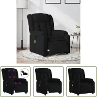 The Living Store Massagesessel Elektrisch Schwarz Stoff