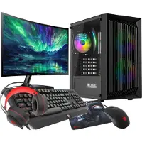 VIST Gaming PC Komplett Set Ryzen 5 3600 RX 7600 64GB SSD 1TB WIFI W11 LCD 24''