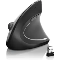 CSL Optische Wireless kabellos Funk Maus - Bluetooth + 2,4 Ghz Funk - vertikale Ausführung - ergonomisches Design - Vorbeugung gegen Mausarm Tennisarm - besonders armschonend - 5 Tasten