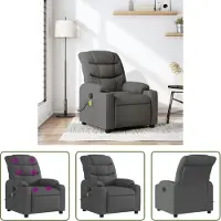 The Living Store Massagesessel Dunkelgrau Stoff
