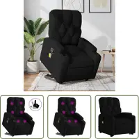 The Living Store Massagesessel mit Aufstehhilfe Schwarz Stoff