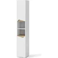 Vicco Badschrank Marelle Weiß/Artisan 30 x 180 cm mit Türen, und offenen Fächern, Model 40826