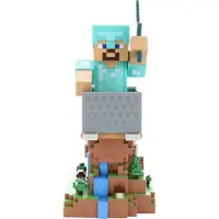 Paladone Minecraft Steve In Diamond Armour Cable Guys Controller Halterung Und Handy Ständer 22 Cm One Size