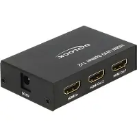 DeLOCK 18682, HDMI, 2x HDMI, 3840 x 2160 Pixel, Schwarz, Metall, 600 MHz