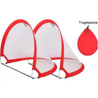 Bandito FunHockey Pop Up Mini Torset für Kinder, 60x60x40 cm, automatisch faltbares Fußballtor, wetterfestes Hockey Tor für Garten und Kinderzimmer, Floorball, Feldhockey Tor mit Tasche und Bodenhaken