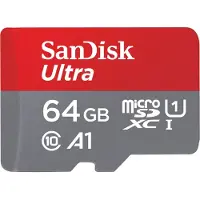 SanDisk Ultra, 64 GB, MicroSDXC, Klasse 10, UHS-I, 140 MB/s, Class 1 (U1)