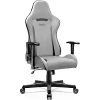 Diablo X-ST4RTER Gaming Stuhl Chair Bürostuhl Schreibtischstuhl Ergonomisch Stoffbezug 2D Armlehnen Kippmechanismus, Farbe: Grau