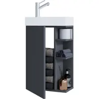 VCM 2-tlg Set | Waschplatz für Gäste WC | Gästebad | Waschtisch Toilette | Badmöbel Badezimmer Set – Lumia