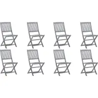 vidaXL Möbel Klappbare Gartenstühle - Gartenmöbel - Balkonstuhl 8er-set - multifunktional& Moderne - mit Kissen Massivholz Akazie - Stühle für Garten, Balkon CLORIS3800183