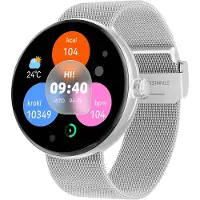 Forever Smartwatch fur Damen Forevive 5 SB-365 Silber, IP68, Schrittzähler, Pulsmesser, Schlaf-Monitoring, Touchscreen, Bluetooth