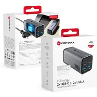 Forcell F-ENERGY GaN III VT-49 Tischladegerät 2 x Typ C + 2 x USB A PD QC4.0 SFC2.0 5A 100W grau