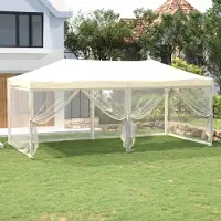 vidaXL "im Angebot" Partyzelt Faltbar mit Seitenwänden Creme 3x6 m - Pavillons & Partyzelte CC25177