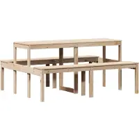 vidaXL Picknicktisch 160x134x75 cm Massivholz Kiefer