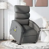vidaXL Cloris DesignMöbel Massagesessel mit Aufstehhilfe Dunkelgrau Stoff , Klassische Sessel 2024 Neu