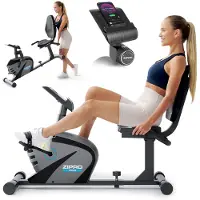 Zipro Liegeheimtrainer Vision – Magnetisches Fitnessbike mit Rückenlehne 7kg Schwungmasse – Sitzheimtrainer für Senioren Reha Leises Recumbent Bike