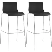 CLP 2er Set Barhocker Hover Kunststoff 4-Fuß Gestell 4-Fuß Gestell | Farbe schwarz Gestell Farbe chrom