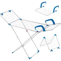 Kadax Wäscheständer ”Sava”, Wäscheständer 3in1, 168 cm, Blau