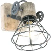 Steinhauer Strahler Guersey 1-flammig Eichenholz/ Grün Matt 14x14cm