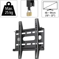Hama "Next Light" LCD/PL/LED Wall Bracket, VESA 200x200, fixed, black, 25 kg, VESA, 939.8 mm (37 ")