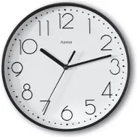 Hama Salina, Wand, Quarzuhr, Rund, Schwarz, Weiß, Kunststoff, Glas