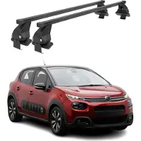 Menabo Dachträger Grundtäger für Citroen C3 2016-2024 50kg Stahl Schwarz 2 tlg