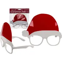 BigBuy Spaß-Brille, Weihnachtsmütze, ca. 16 x 14 cm