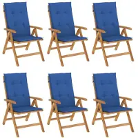 vidaXL Gartenstühle mit Kissen 6 Stk. Massivholz Teak