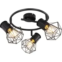 Globo Lighting Strahler Metall schwarz, Metall schwarz, ø: 285mm, H: 190mm, exkl. 3x E27 40W 230V