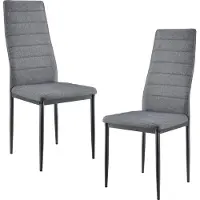 En.casa [] 2er Design Stuhl-Set Grau Italienisch Lehnstuhl Hochlehner Esszimmerstuhl Polsterstuhl