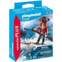 Playmobil Pirat mit Floß und Hammerhai