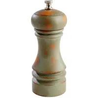 Aps 40546 Pfeffermühle COUNTRY, Buchenholz, Mahlwerk Kohlenstoffstahl, Ø 5,5 cm, Höhe 15 cm, vintage-oliv