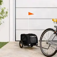 vidaXL "2026 Promotion" Fahrradanhänger Hunde Schwarz Oxford-Gewebe und Eisen - Fahrradanhänger CC32690