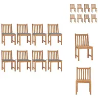 vidaXL Gartenstühle 8 Stk. mit Kissen Massivholz Teak - Gartenstühle