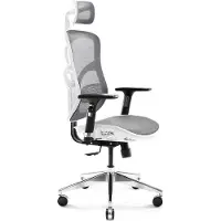 Diablo V-Basic Bürostuhl Chefsessel Netzstoff verstellbare Armlehnen höhenverstellbar ergonomisch Farbwahl (weiß/grau)
