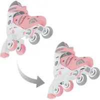 Globber LEARNING SKATES 2in1 – Inline- und Quad-Skates Kinder, verstellbar Gr.26-29, ABEC 9, Rollengröße 48x24 mm, rosa