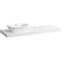 Laufen LANI Waschtischplatte, Ausschnitt links, 1370x495x65mm, H4046821122601, Farbe: Weiß matt
