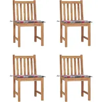 vidaXL "2026 Promotion" Gartenstühle 4 Stk. - Hohe Qualität - mit Kissen Massivholz Teak - Gartenstühle CC3956