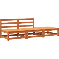 vidaXL Gartensofa ohne Armlehnen mit Fußhocker Wachsbraun Kiefernholz