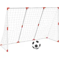 Syfax Fußballtor für Kinder mit Bällen 2-in-1 Weiß 184x64x124 cm