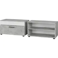 Vicco Wohnzimmerschränke Berno Beton/Weiß 2 Teile, Model 55476
