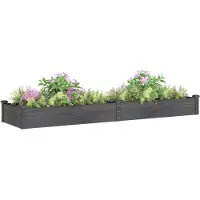 vidaXL "Winter Sale" Beete - Grau Hochbeet mit Einsatz Grau 240x60x25cm Massivholz Tanne DE8653886
