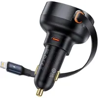 Baseus Autoladegerät Usb-C (weiblich) / Lightning (männlich) 60W Schwarz