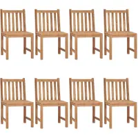 vidaXL Gartenstühle 8 Stk. mit Kissen Massivholz Teak