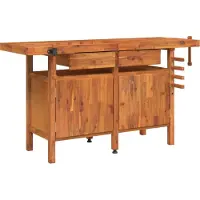 Syfax Werkbank mit Schubladen Schraubstöcken 162x62x83 cm Akazienholz