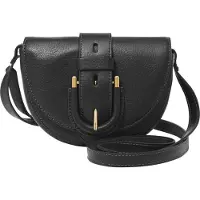 Fossil Leder Umhängetasche Harwell Small Flap Crossbody Black schwarz