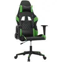 Syfax Gaming-Stuhl mit Massagefunktion Schwarz und Grün Kunstleder