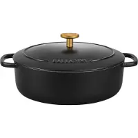 Ballarini BELLAMONTE ovaler Gusseisentopf 75003-546-0 - 5,5 ltr schwarz