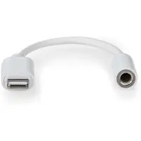 Nedis Lightning-Adapter - Apple Lightning 8-Pin - 3.5 mm Buchse - Vernickelt - 0.10 m - Rund - PVC - Box