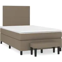 Syfax Boxspringbett mit Matratze Taupe 120x200 cm Stoff